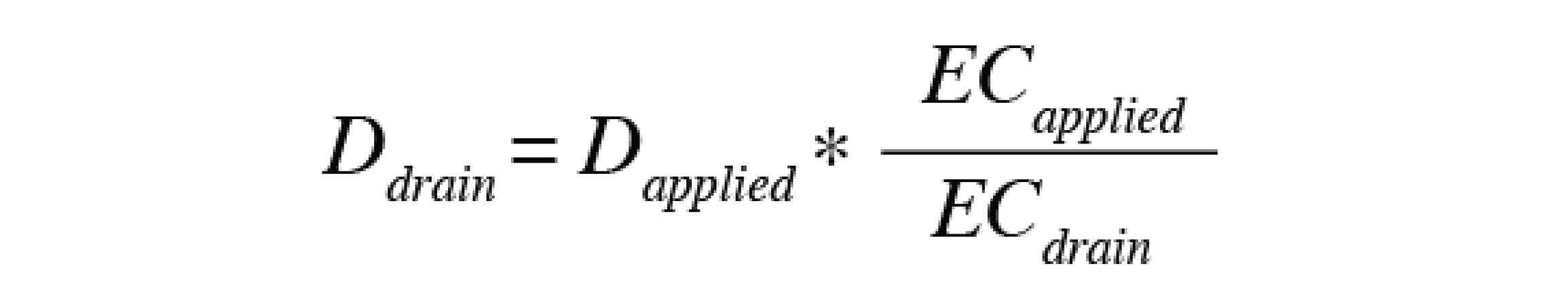 EC of Drainage Water Equation