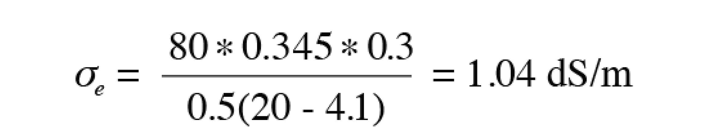 Pore Water Electrical Conductivity Equation 5