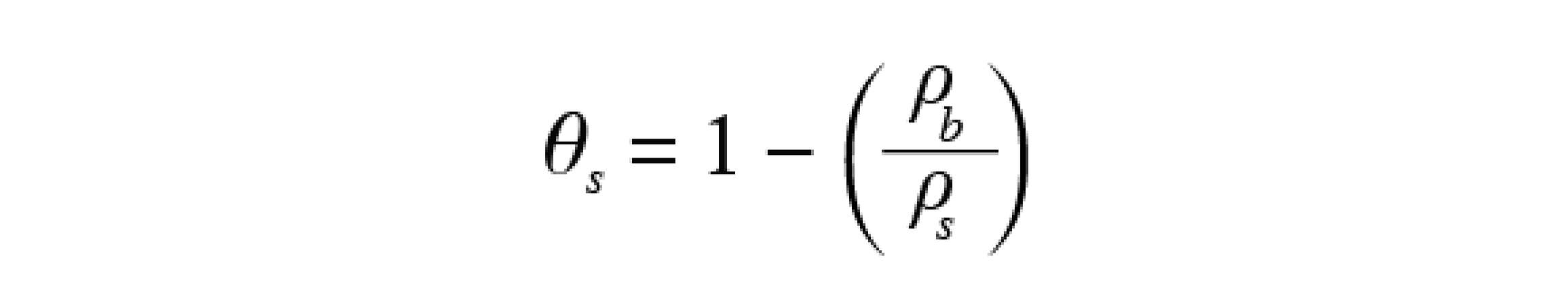 Water Content at Saturation Equation