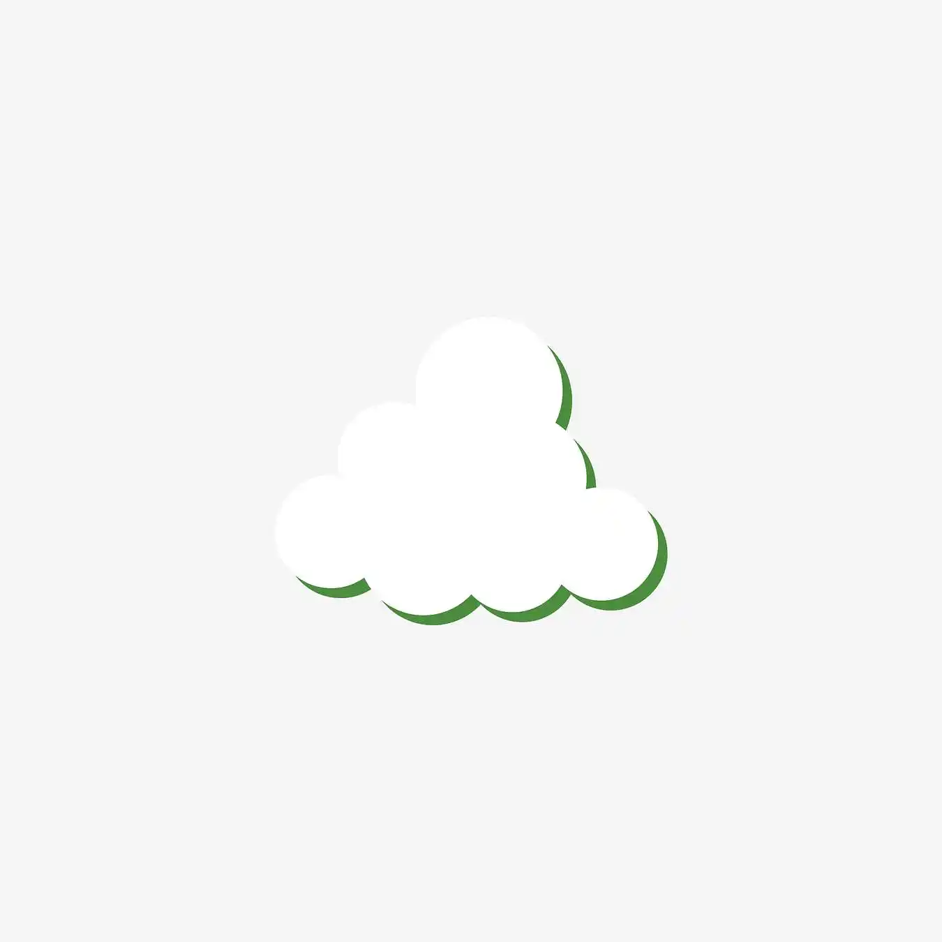 An illustration of a cloud with a green shadow