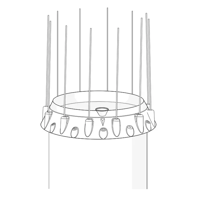 A diagram showing correct installation: sensor is centered at the triangle.