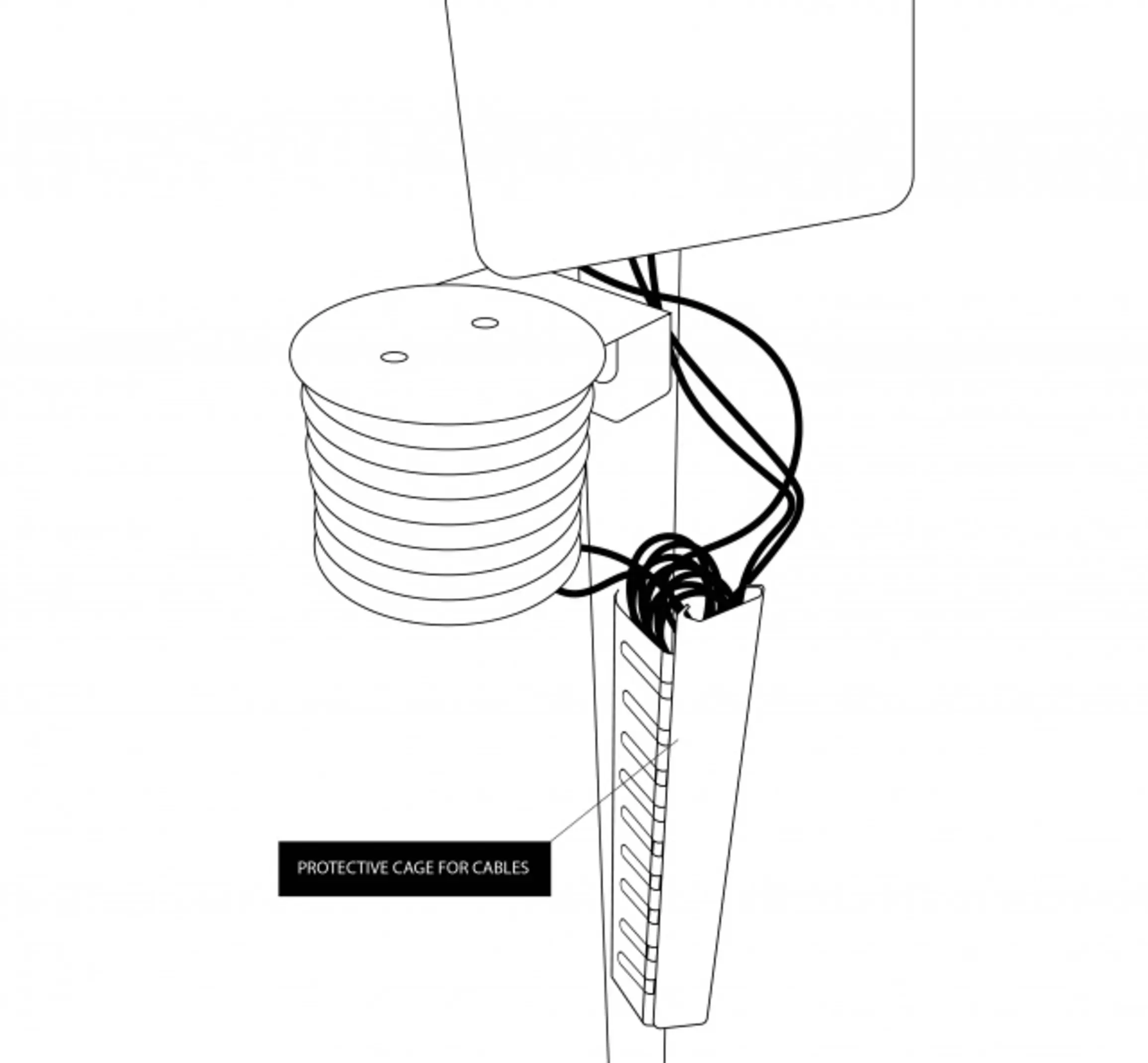 A diagram showing an example showing good cable management