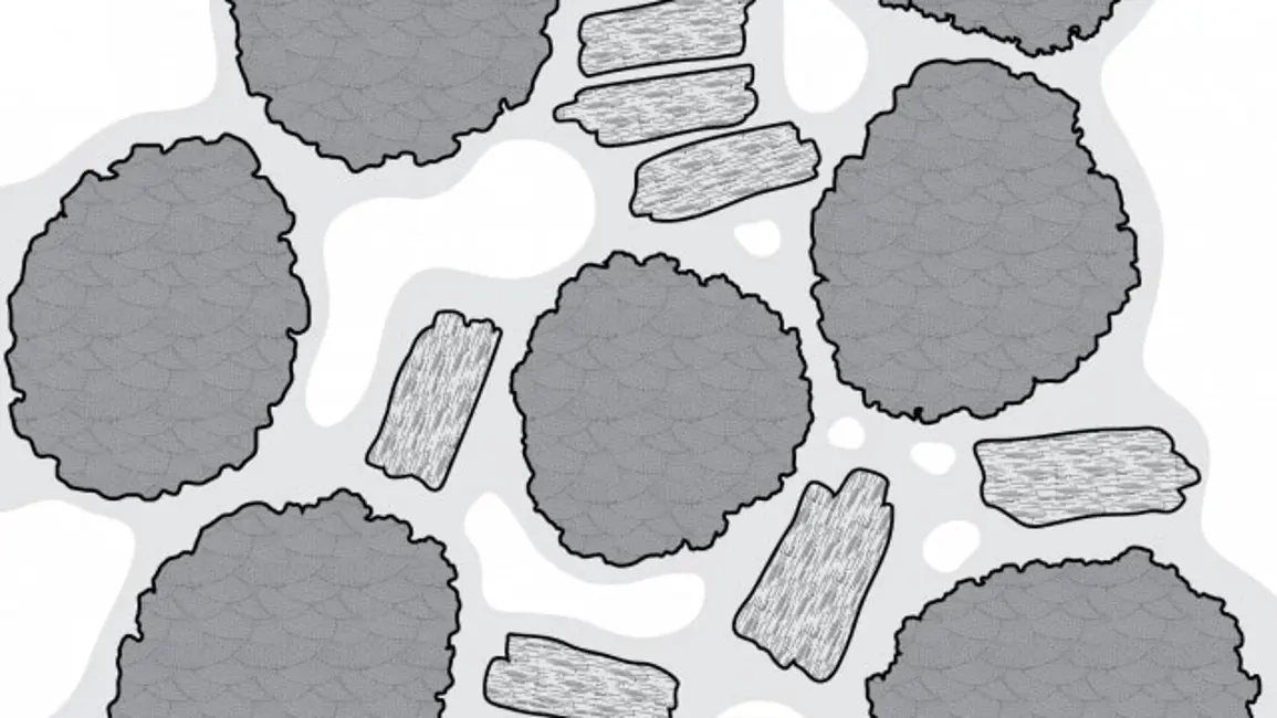An illustration of particles within the soil and the water absorption around it