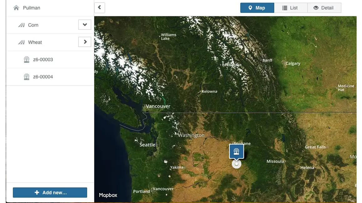 A screenshot of GPS mapping of instrumentation in ZENTRA Cloud