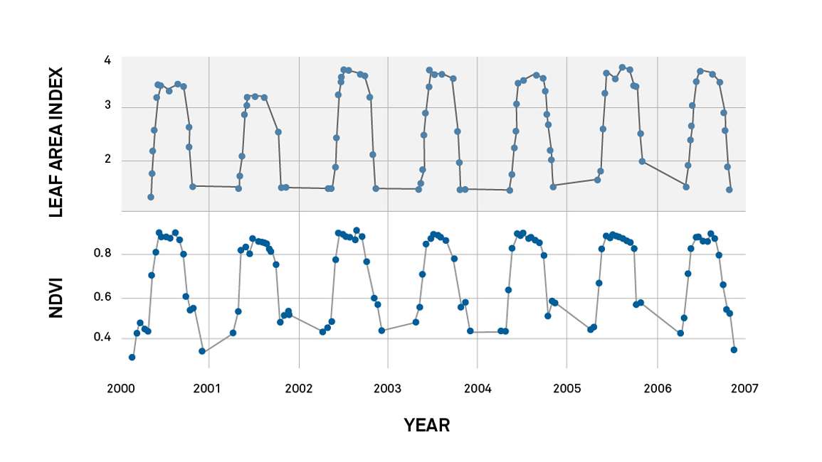 Leaf Area Index Wavelengths