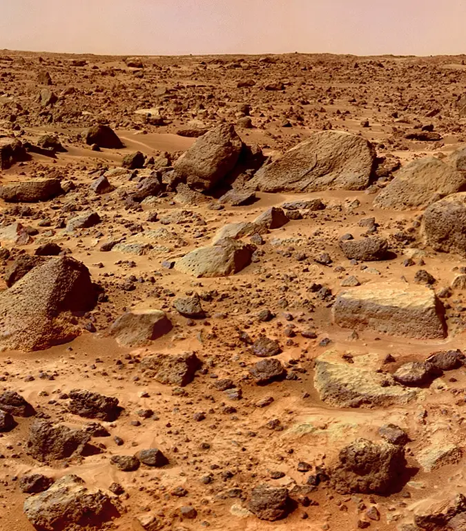 A photograph of the surface of Mars