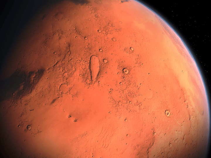 A photograph of Mars