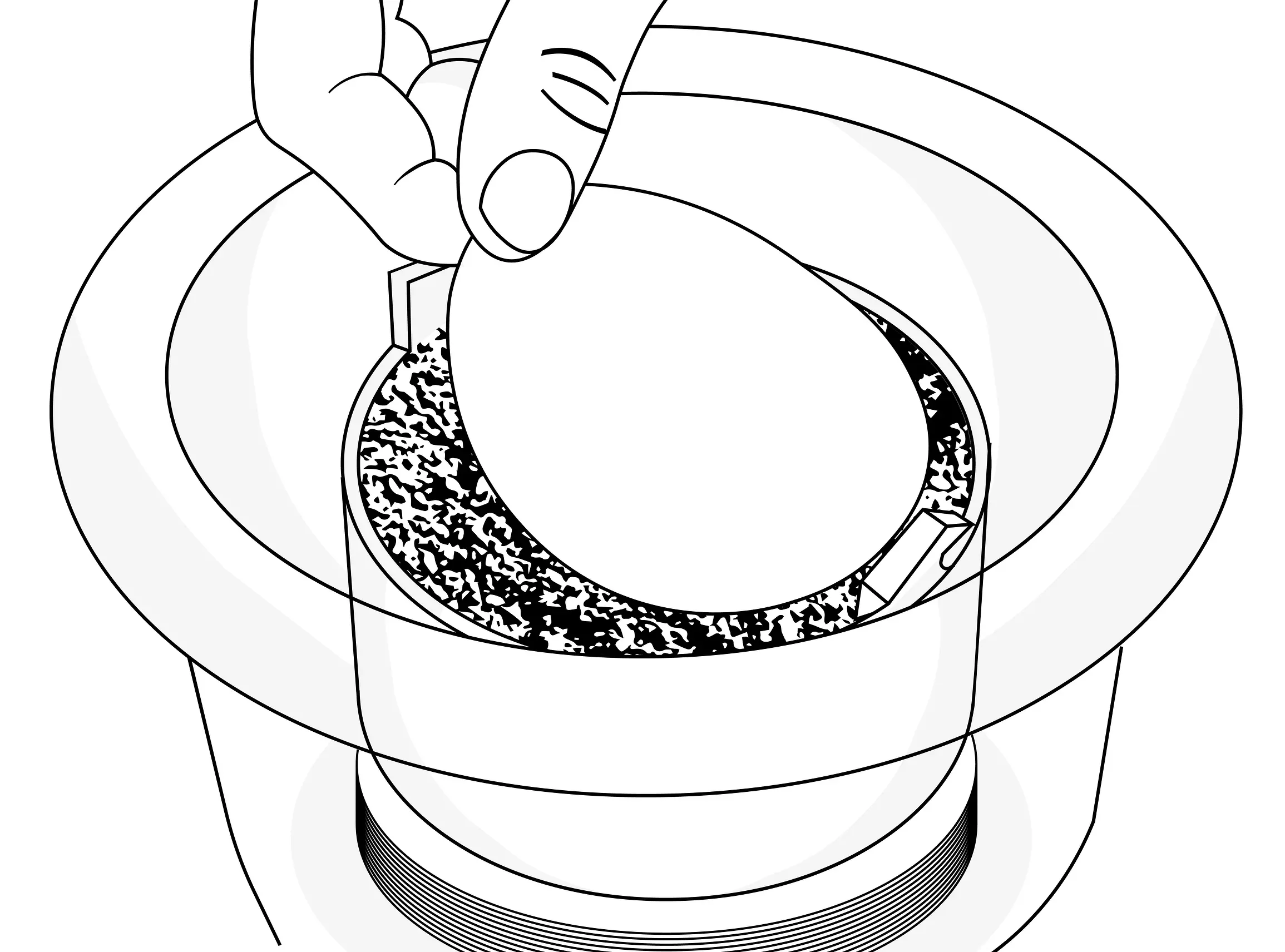 A graph showing someone putting the filter paper in contact with the soil enables it to equilibrate with the matric suction of the soil