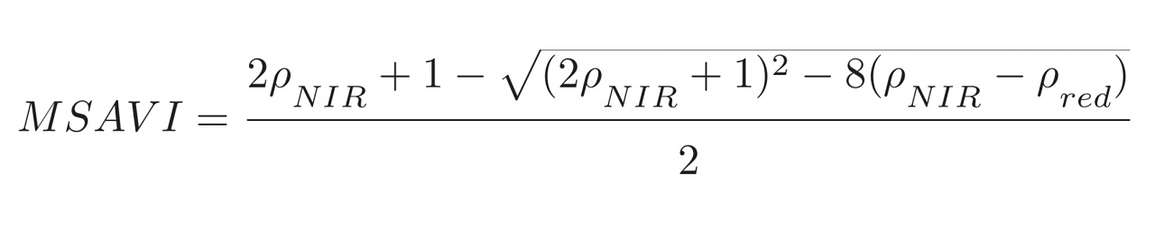 Modified Soil Adjusted Vegetation Index Equation