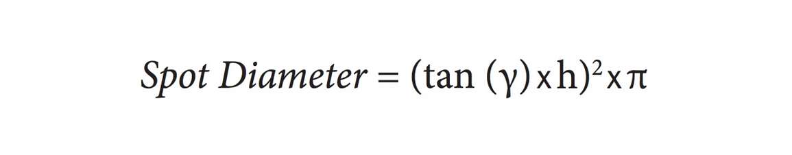 Spot Diameter Equation