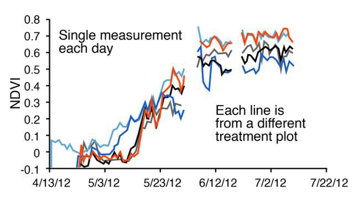 Time Series From Several Different Treatment Plots